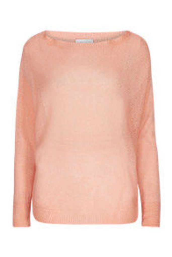 Coral Batwing Sleeve Fine Knit Jumper