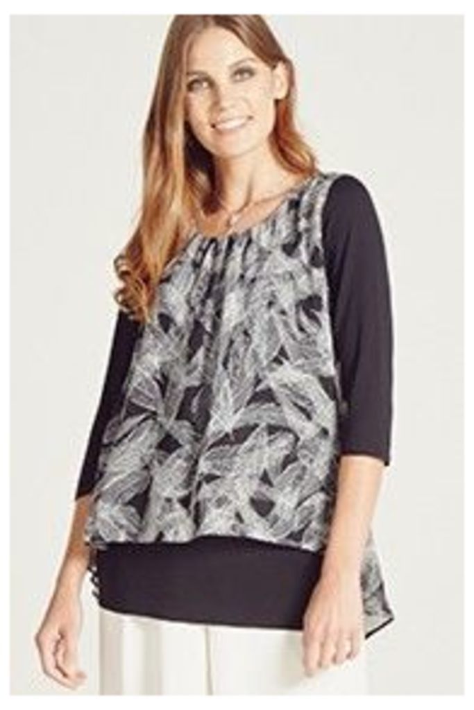 Feather Silhouette Layer Blouse