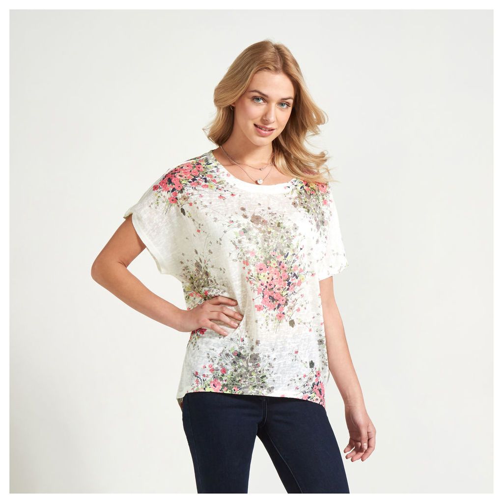White, Stone & Pink Spring Bouquet Print T-Shirt