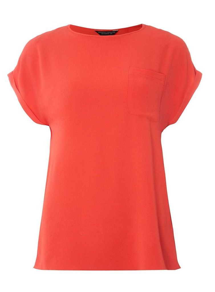 Womens Coral Zip Back T-Shirt- Coral