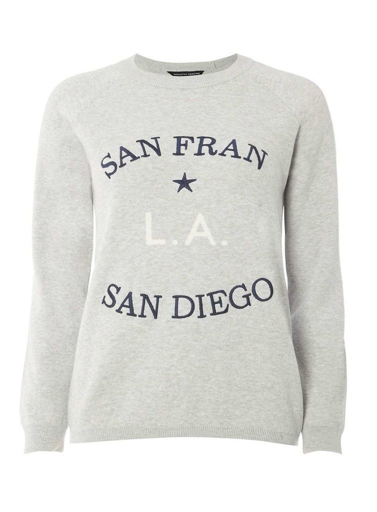 Womens Grey American City sweatshirt- Grey