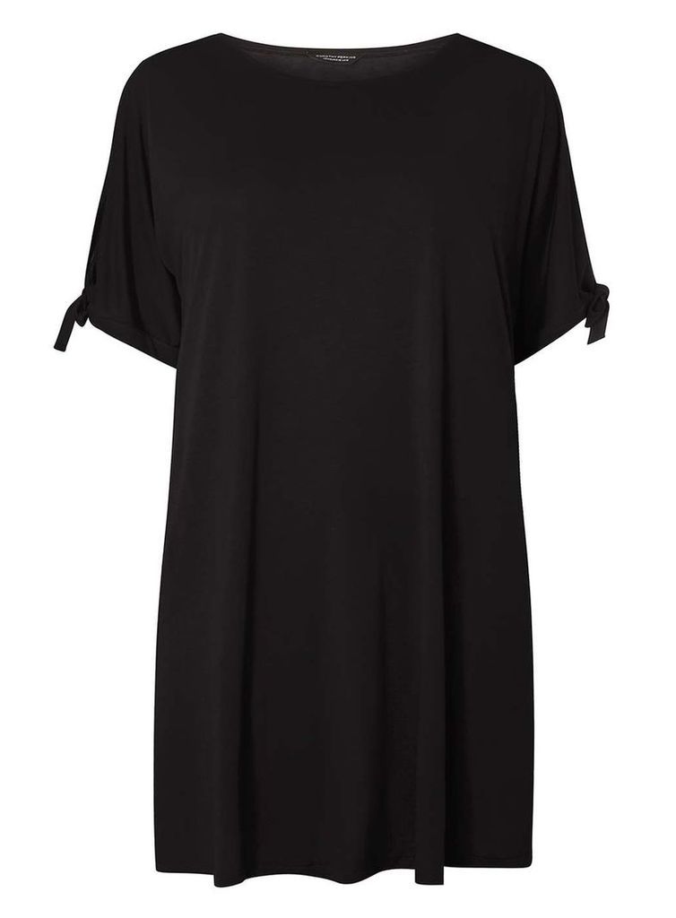 Womens DP Curve Plus Size Black Cold Shoulder T-Shirt- Black