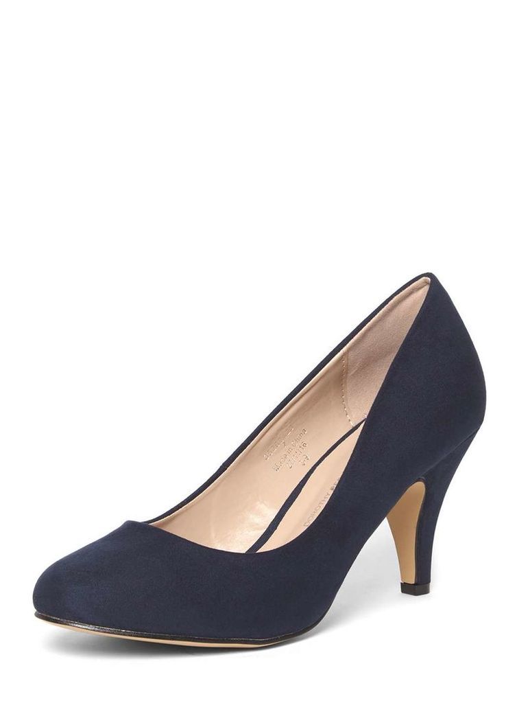 Womens Wide Fit Navy 'Wilamina' Court Shoes.- Blue