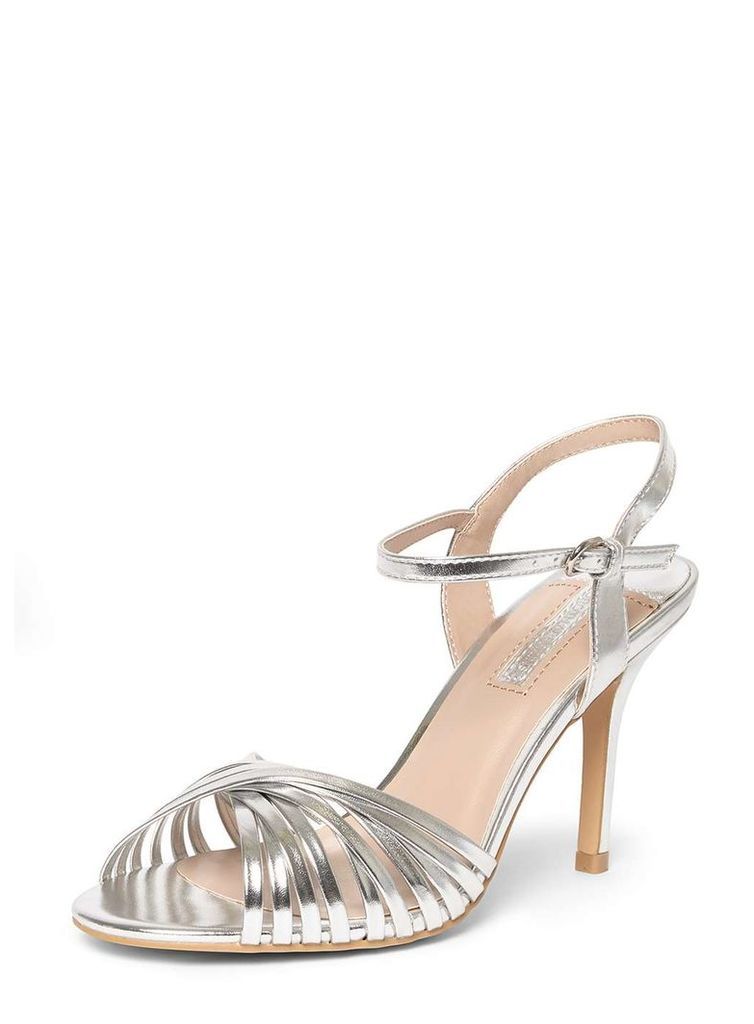 Womens Silver 'Spiral' Strappy Sandals- Silver