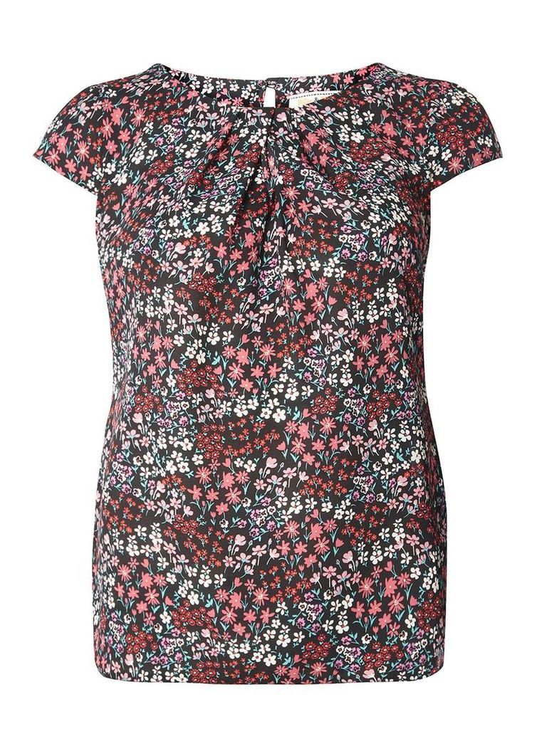 Womens **Billie & Blossom Red Ditsy Print Shell Top- Red