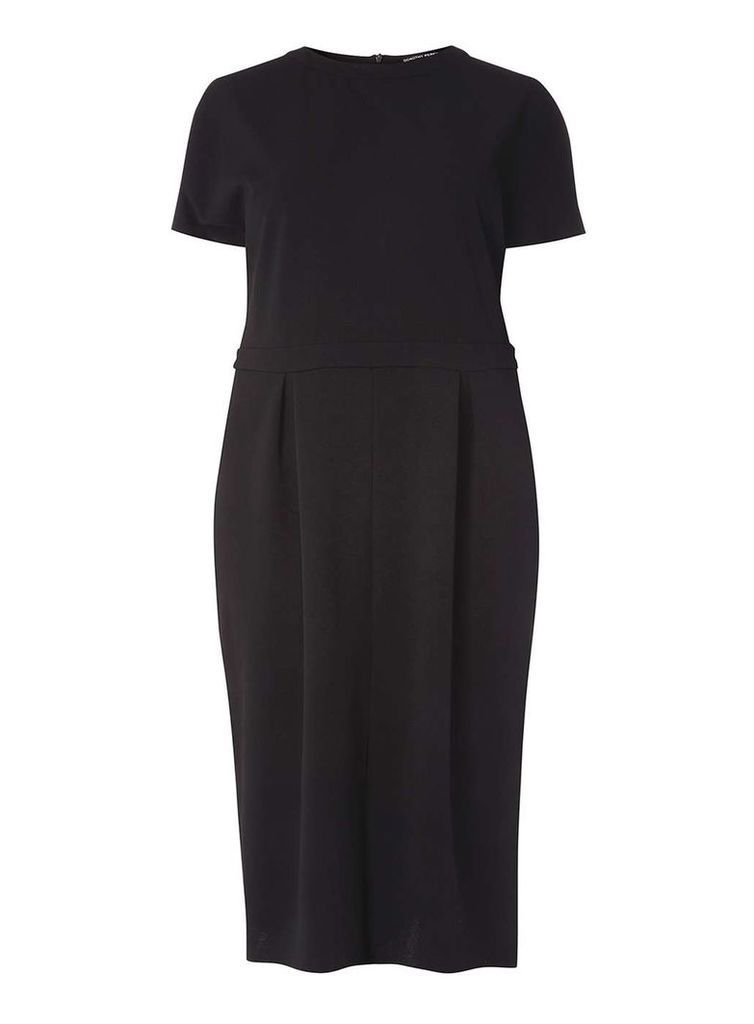 Womens DP Curve Plus Size Black Tulip Shift Dress- Black