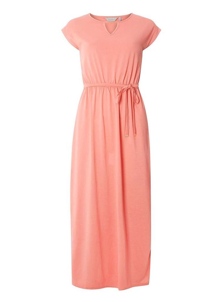 Womens Petite Coral Jersey Maxi Dress- Coral