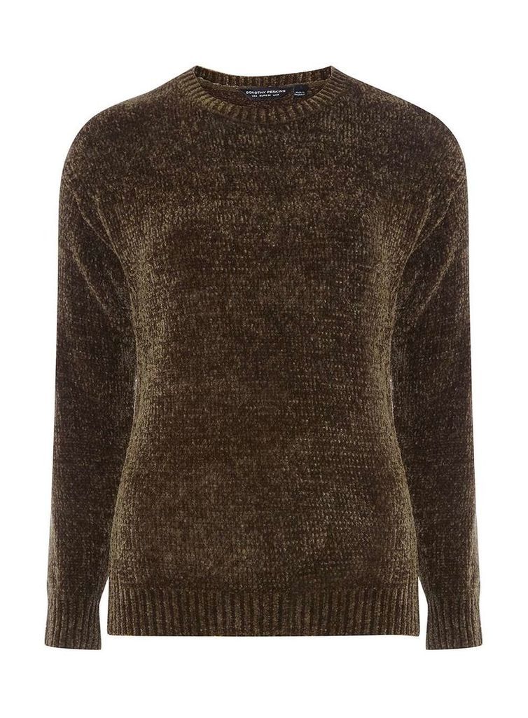 Womens Olive Chenille Jumper- Green