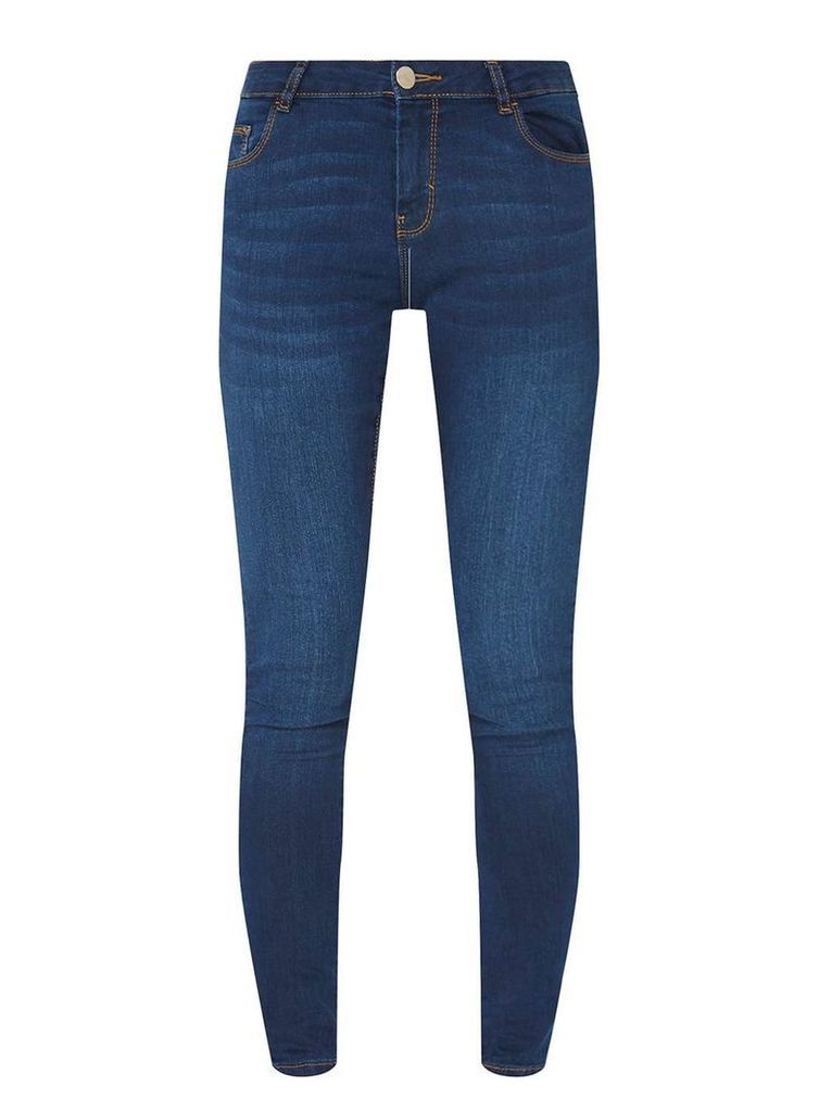 Womens Washed Indigo 'Ashley' Skinny Jeans- Blue, Blue