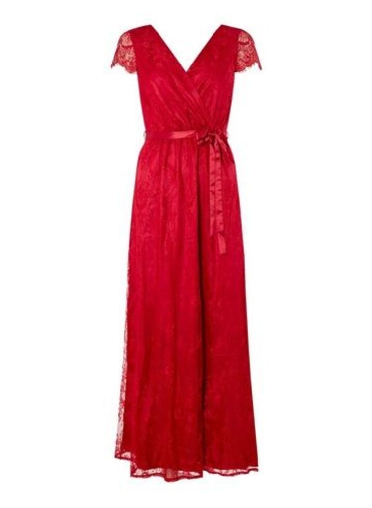 Womens Showcase 'Isla' Cranberry Lace Maxi Dress - Red, Red