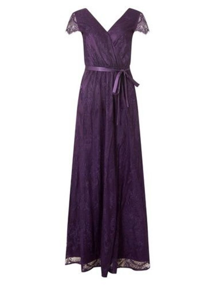Womens Showcase Purple Lace Maxi Dress, Purple