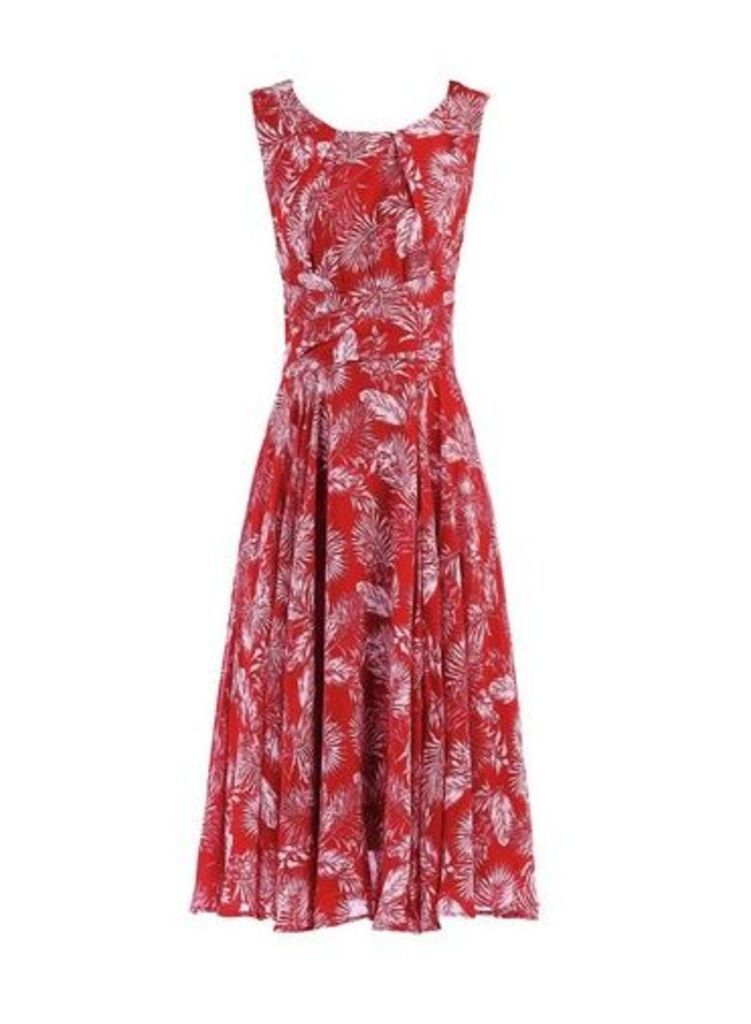 Womens *Jolie Moi Red Printed Fit And Flare Dress- Red, Red