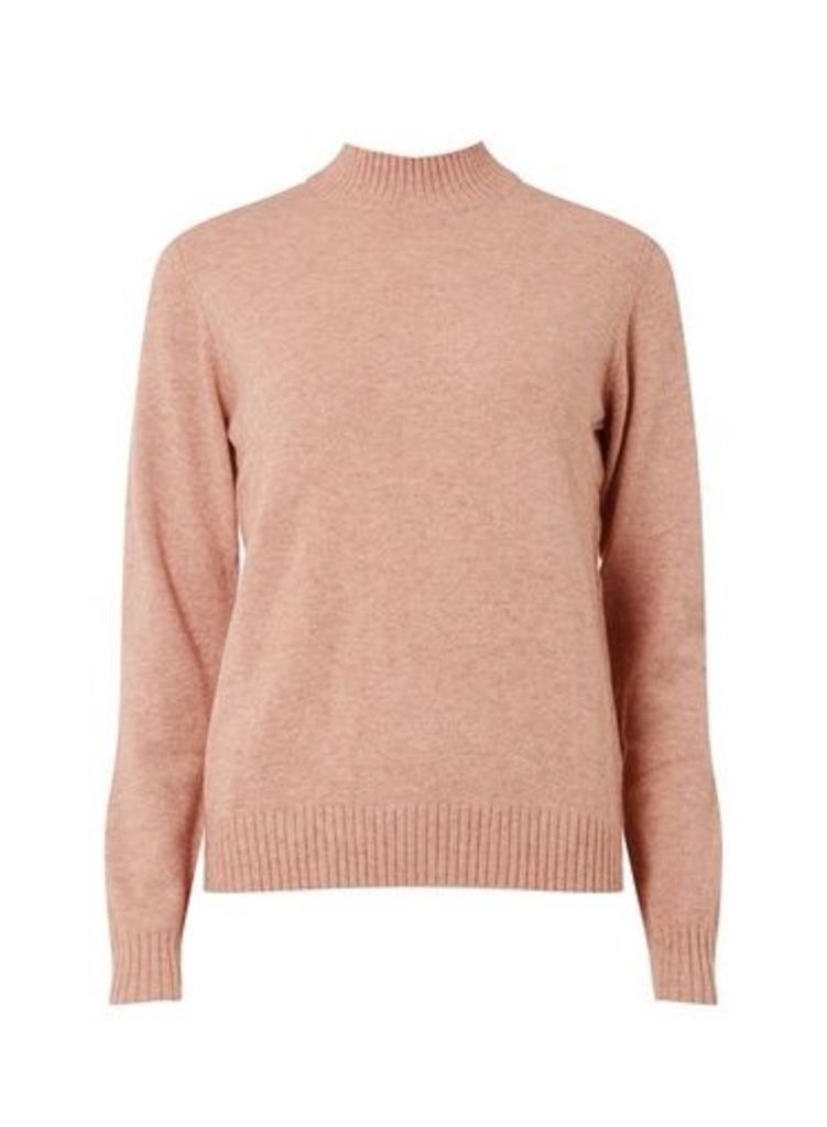 Womens **Vila Pink Turtle Neck Knitted Top- Pink, Pink