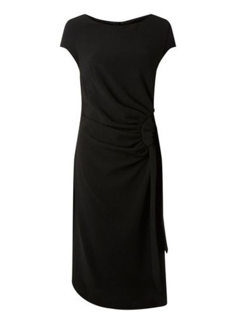 Womens **Lily & Franc Black Tie Side Dress- Black, Black