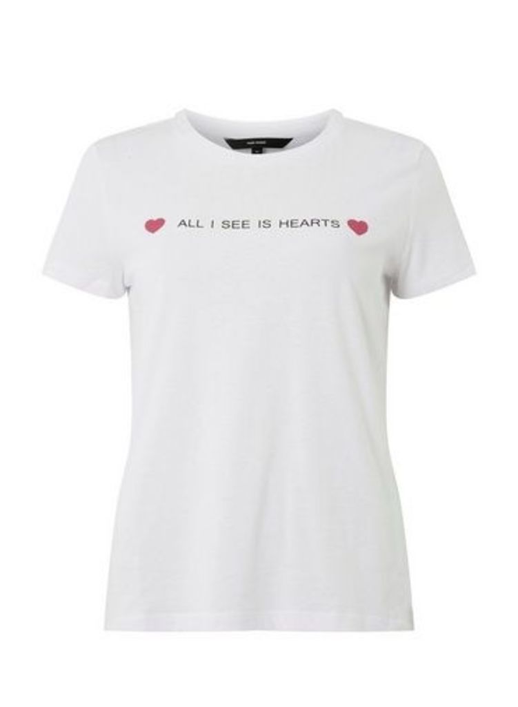 Womens **Vero Moda White 'All I See Hears' Slogan T-Shirt- White, White