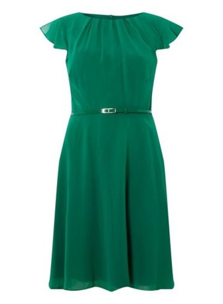 Womens **Billie & Blossom Tall Green Belted Dress- Green, Green