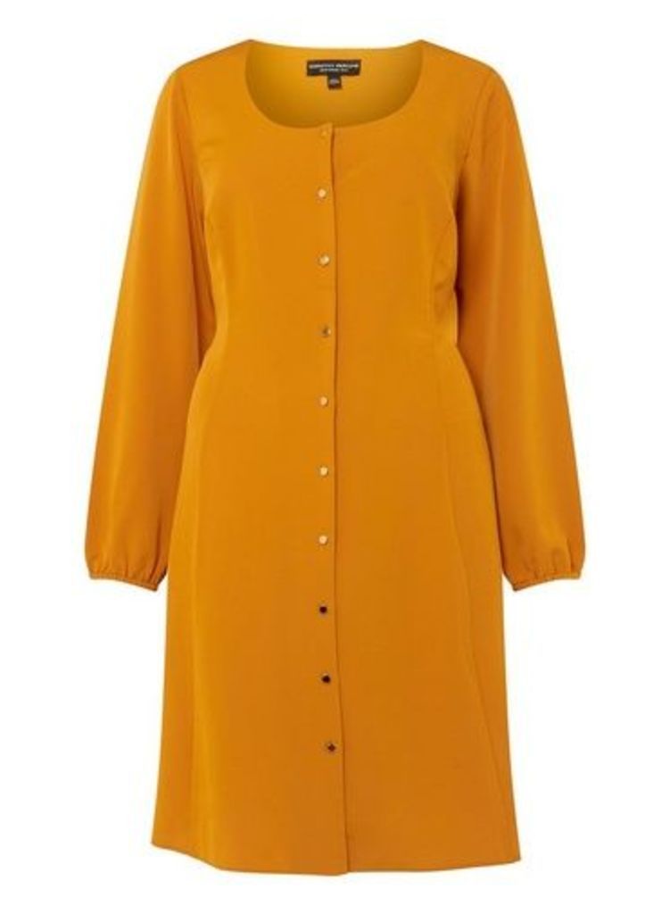 Womens **Dp Curve Yellow Tea Dress- Orange, Orange