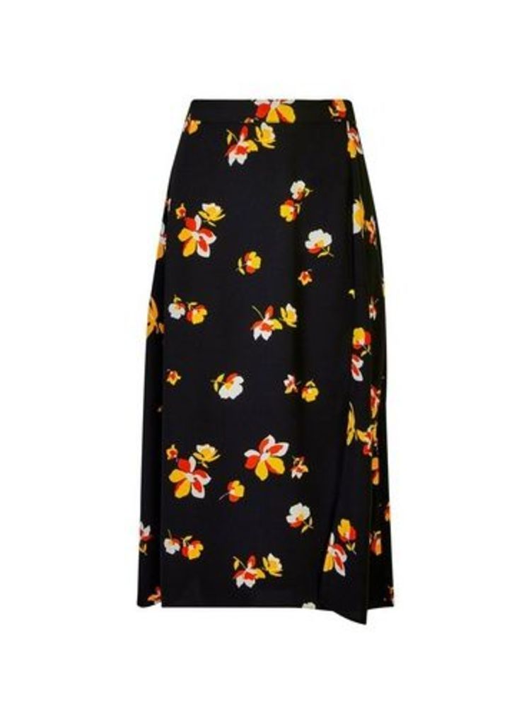 Womens Tall Black Midi Skirt, Black