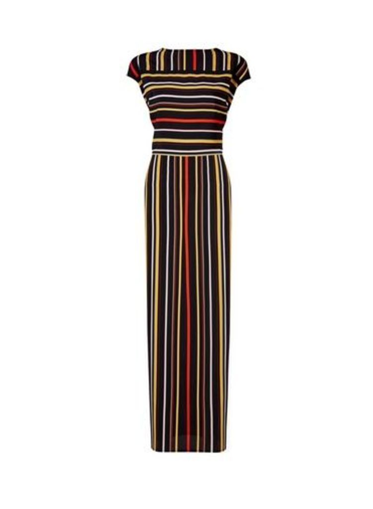 Womens **Multi Colour Stripe Print Maxi Dress- Multi Colour, Multi Colour