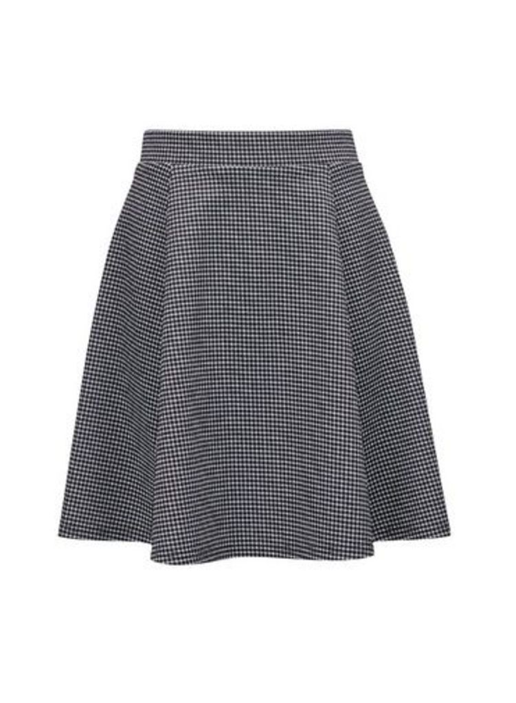 Womens Grey Check Flippy Mini Skirt- Grey, Grey
