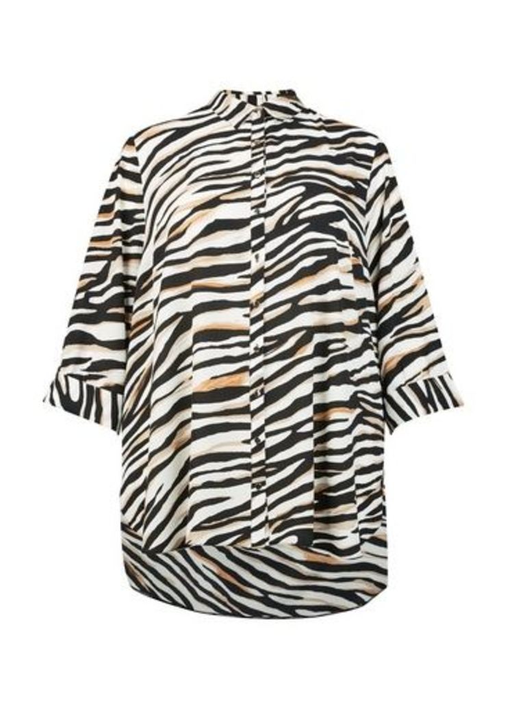 Womens **Dp Curve Multi Coloured Zebra Print Long Sleeve Shirt- Multi Colour, Multi Colour