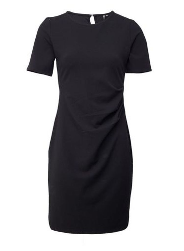Womens *Izabel London Black Ruched Shift Dress- Black, Black