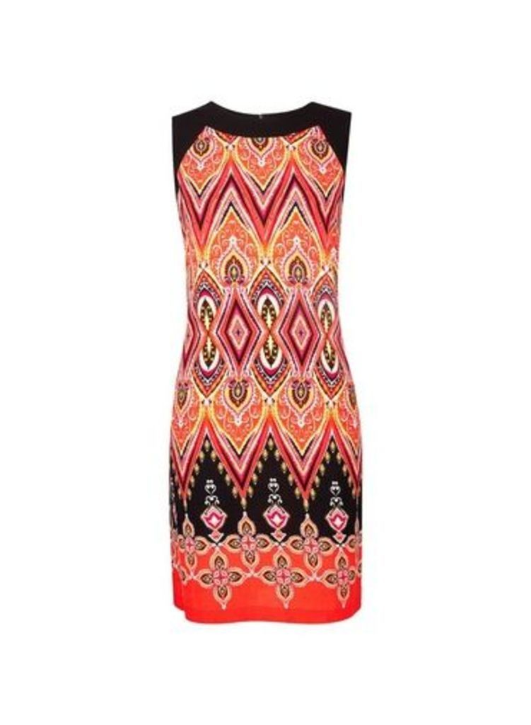 Womens **Billie & Blossom Petite Red Paisley Print Shift Dress- Red, Red