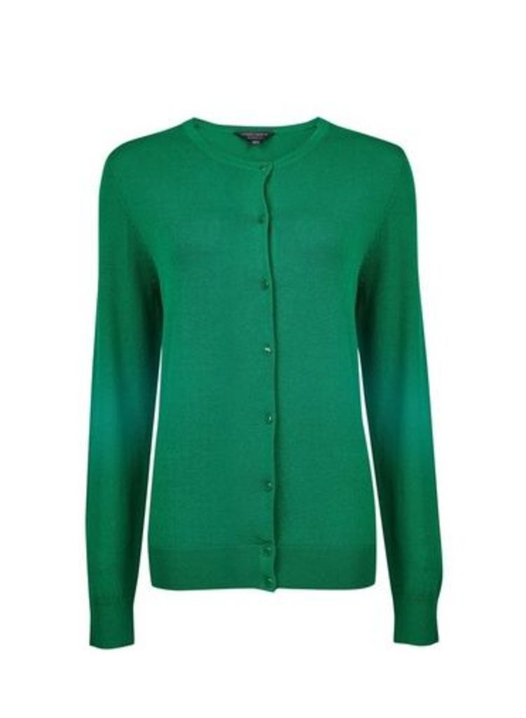 Womens **Tall Green Button Cardigan- Green, Green