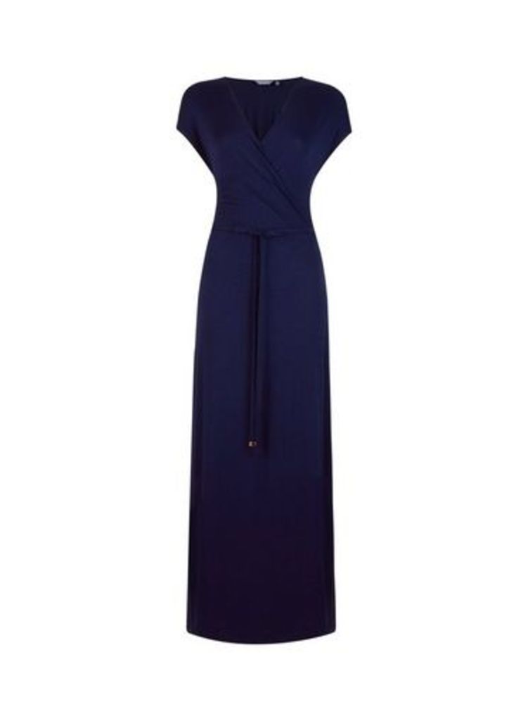 Womens **Tall Navy Wrap Maxi Dress- Blue, Blue