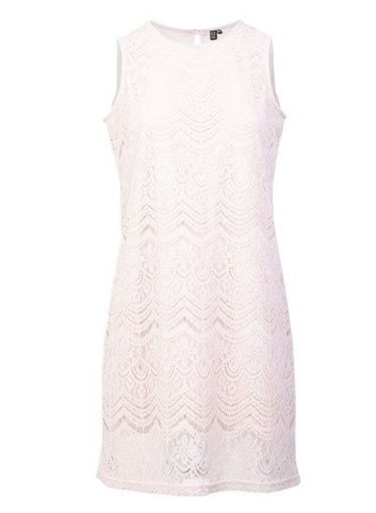 Womens *Izabel London Pink Lace Overlay Shift Dress, Pink