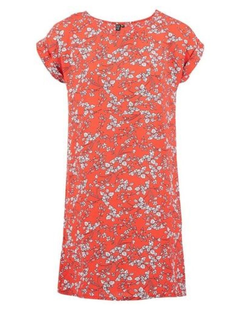 Womens *Izabel London Red Ditsy Floral Print Shift Dress, Red