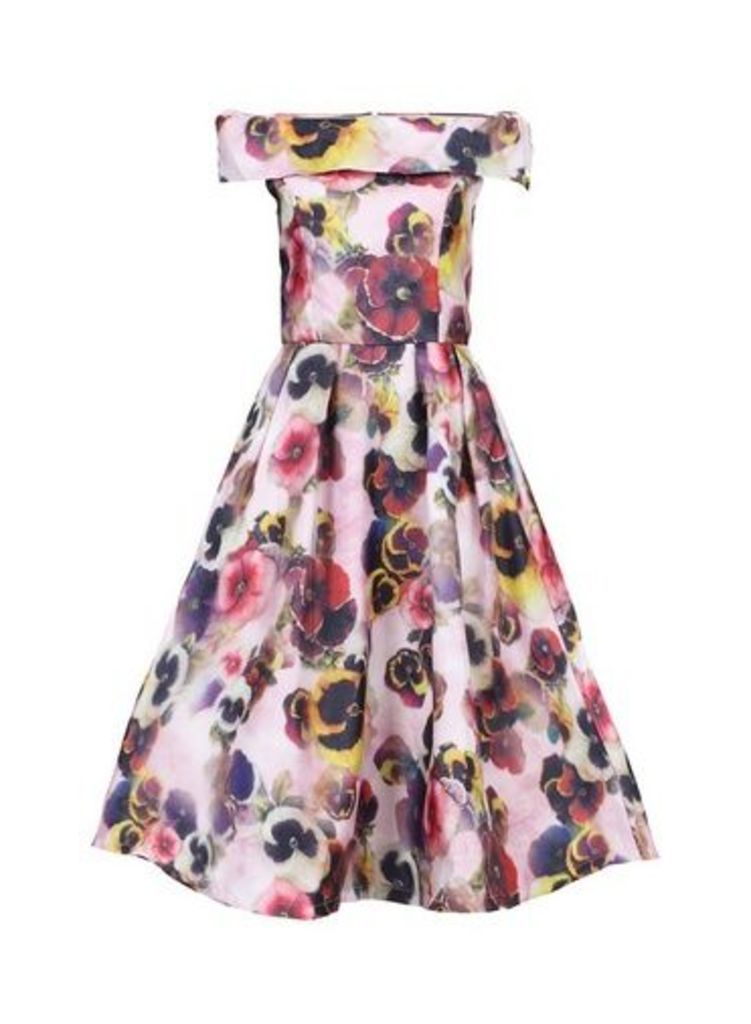 Womens Jolie Moi Pink Floral 3D Print Dress, Pink