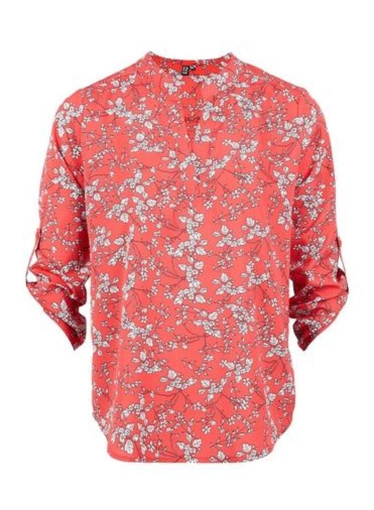 Womens *Izabel London Red Ditsy Floral Print Blouse- Red, Red