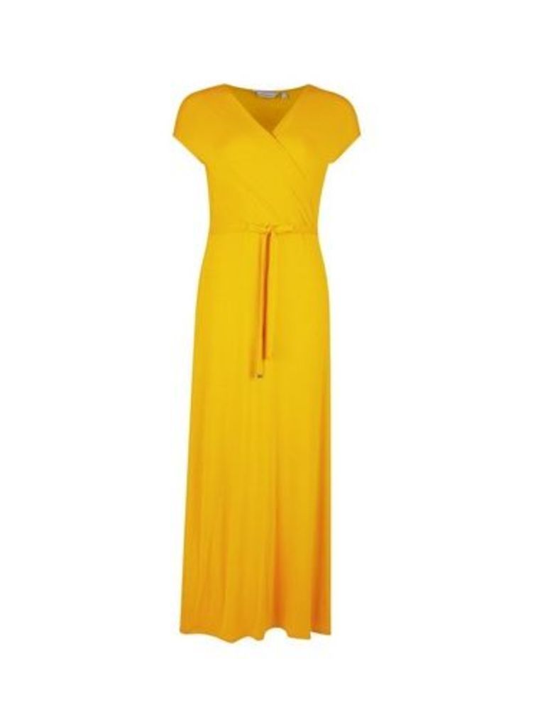 Womens Petite Yellow Maxi Dress- Orange, Orange