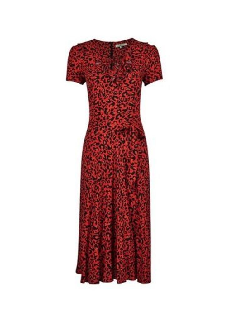 Womens Billie & Blossom Red Leopard Print Dress, Red