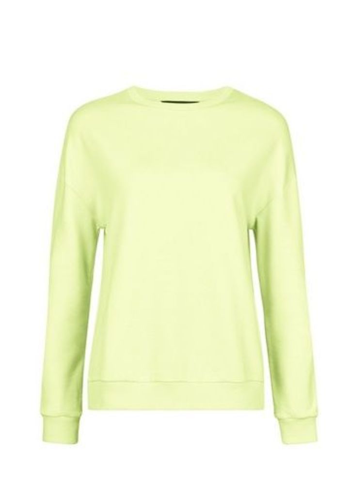 Womens Chartreuse Neon Sweatshirt- Yellow, Yellow