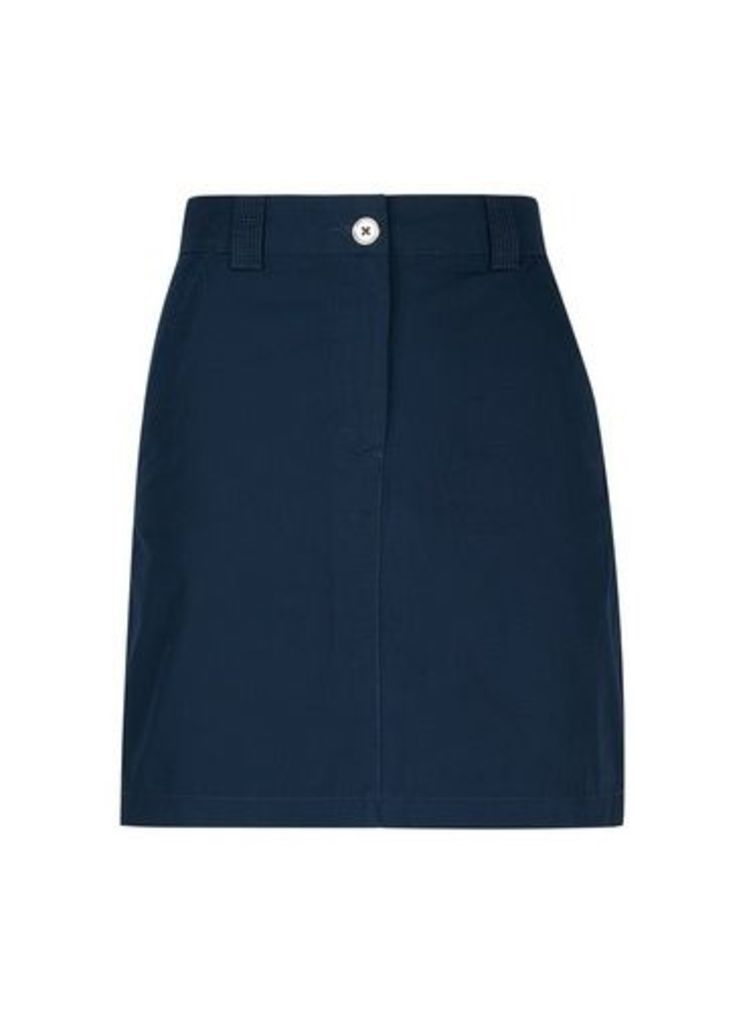 Womens Navy A-Line Skirt- Blue, Blue
