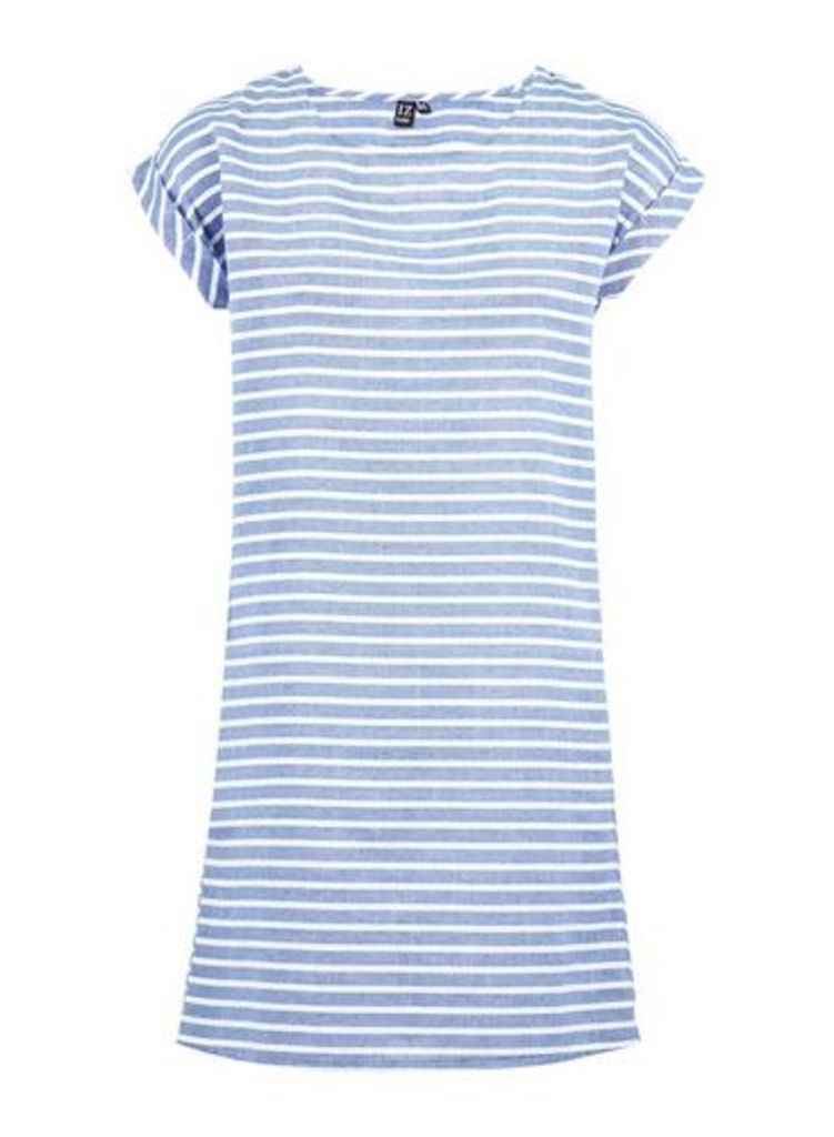 Womens *Izabel London Multi Coloured Striped T-Shirt Dress- Blue, Blue