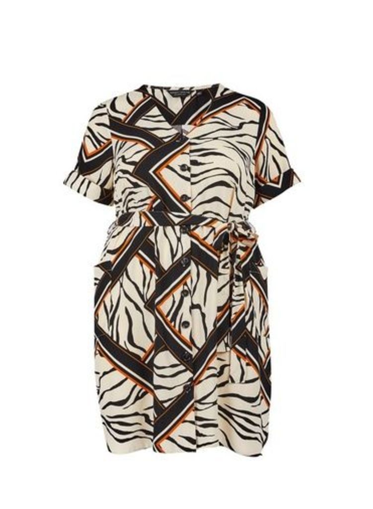 Womens **Dp Curve Multi Colour Zebra Print Tea Dress, Multi Colour