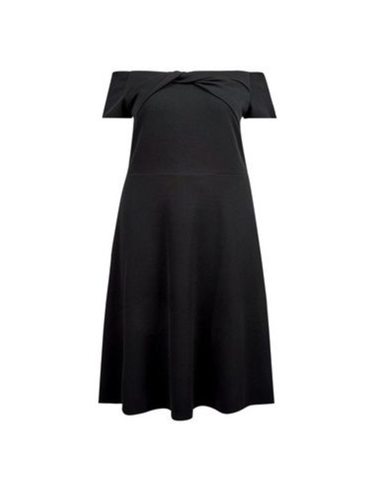 Womens **Dp Curve Black Bardot Twist Dress, Black