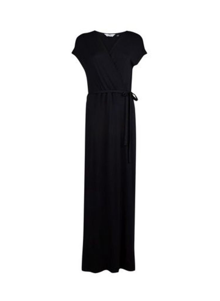 Womens **Dp Tall Black Wrap Maxi Dress, Black