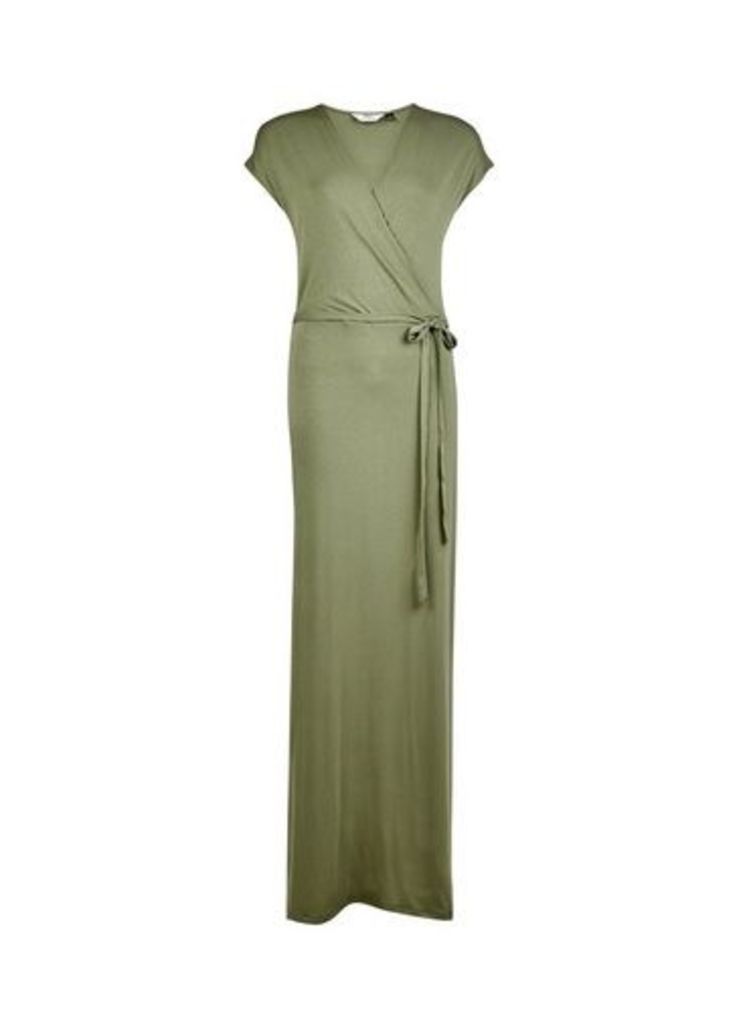 Womens Tall Khaki Wrap Maxi Dress, Khaki
