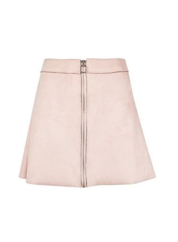 Womens Only Pink Zip Through Skirt, Pink