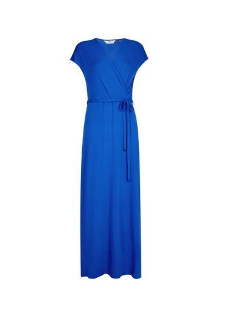 Womens **Tall Blue Wrap Maxi Dress- Cobalt, Cobalt