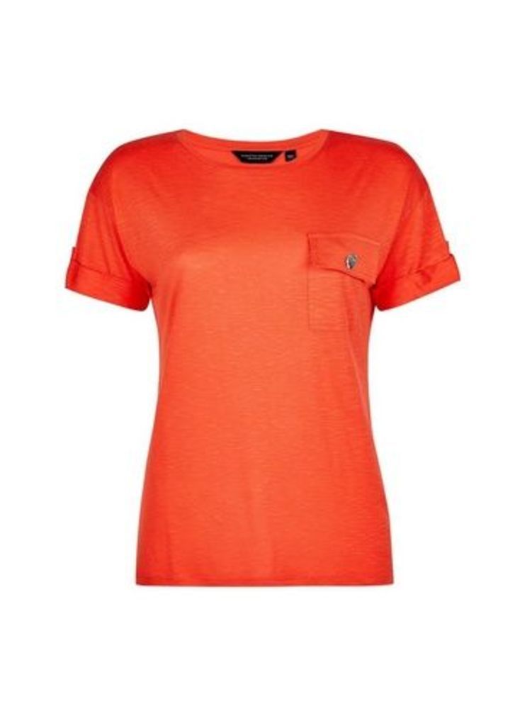 Womens Coral Utility T-Shirt- Coral, Coral