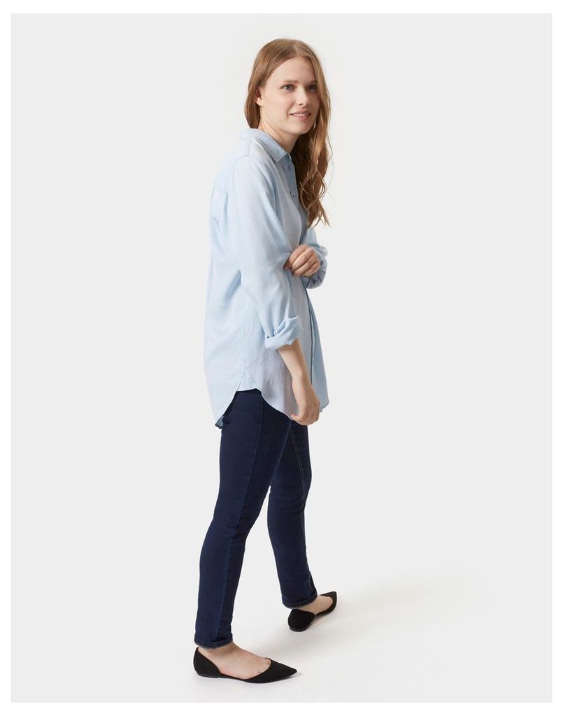 Indigo Stripe Laurel tencel Shirt  Size 8 | Joules UK