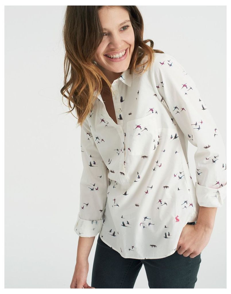 Fox and Pheasant Charlotte Pop-Over Shirt  Size 10 | Joules UK