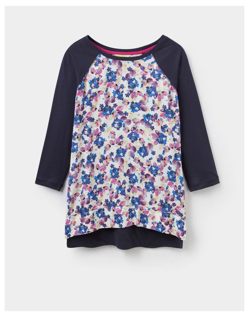 Navy floral 124006 Womens POLLY top  Size 8 | Joules UK
