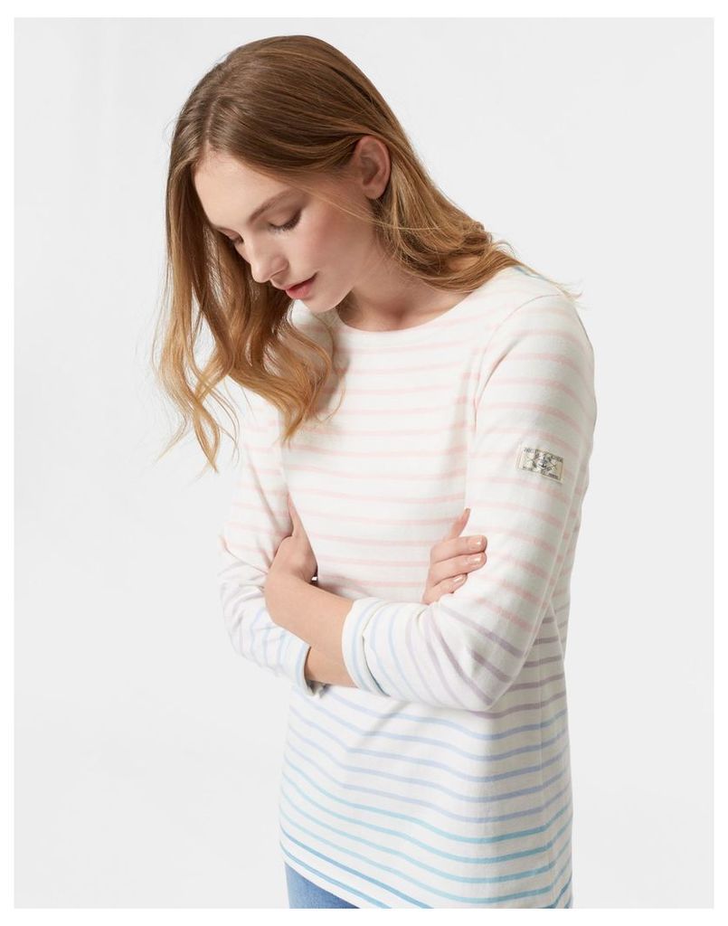 Cream Ombre Stripe Harbour Jersey Top  Size 16 | Joules UK