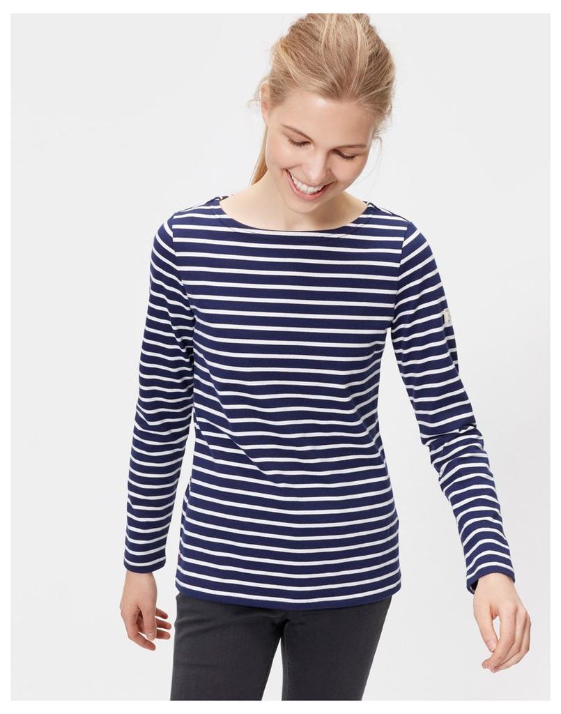 Hope Stripe French Navy Harbour Jersey Top  Size 20 | Joules UK